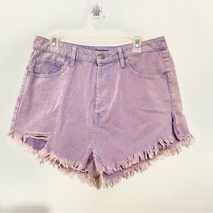 Wild Fable Lavender Purple High Waist Cut Off Jean Shorts - read description